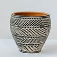 thumbnail image 1 of Set of 2 Black And Beige Lined Pattern Planter, 1 of 2