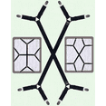 Set of 2 Black Bed Sheet Straps Cross Mounted Sheet Clips and Elastic
