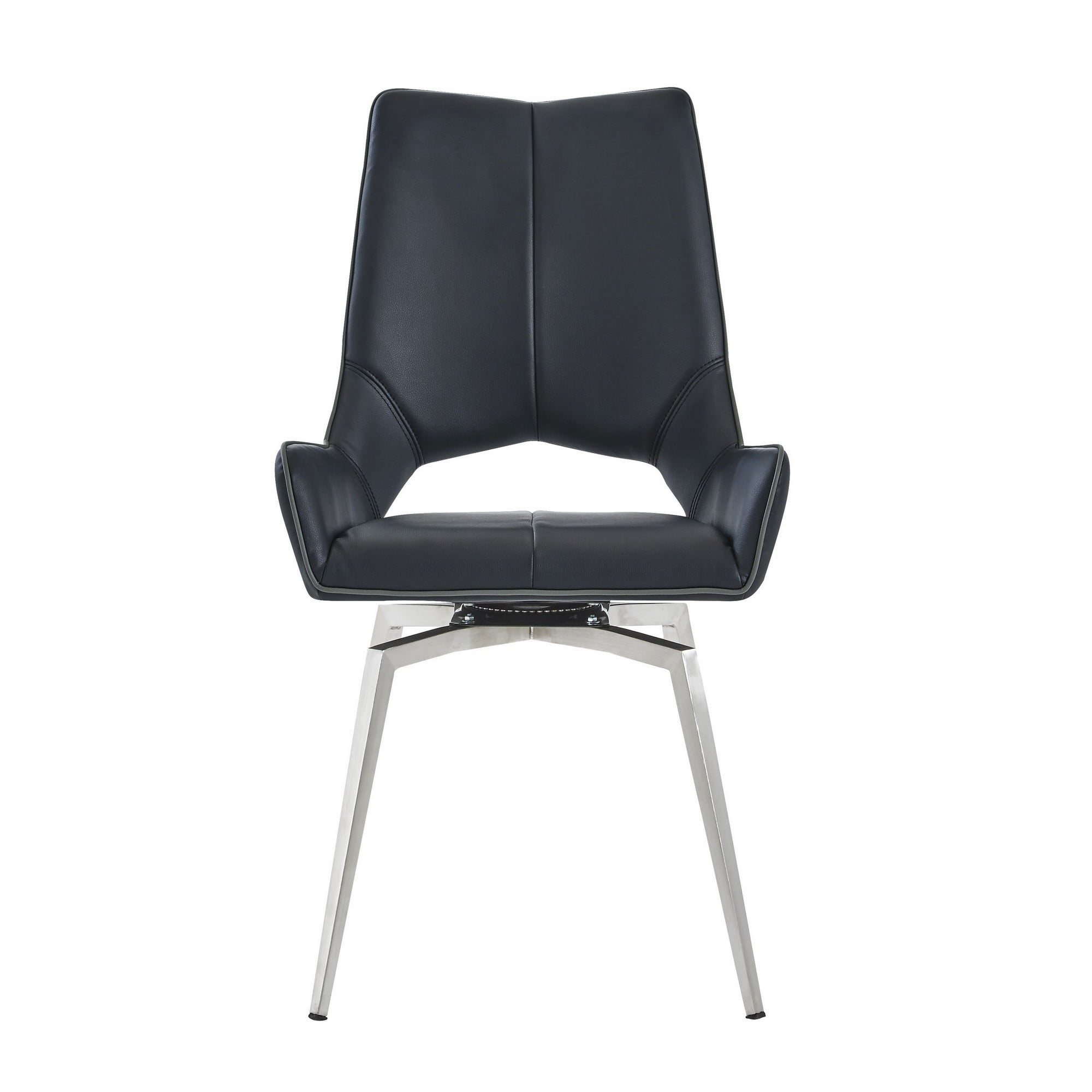 Set Of 2 Black Bucket Style Dining Chairs With Metalic Silver Base Set Of 2 Black Bucket Style Dining Chairs With Metalic Silver Base