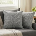 thumbnail image 1 of Set of 2 Black Grey Pillow Covers 16x16 Inch Rustic Linen Square Decorative Throw Pillow Covers for Sofa Couch Farmhouse Home Decorations, 1 of 6