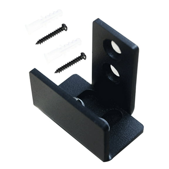 Set of 2 Black Ground Guide Rail Barn Door Bottom Kit Hardware for Sliding Doors
