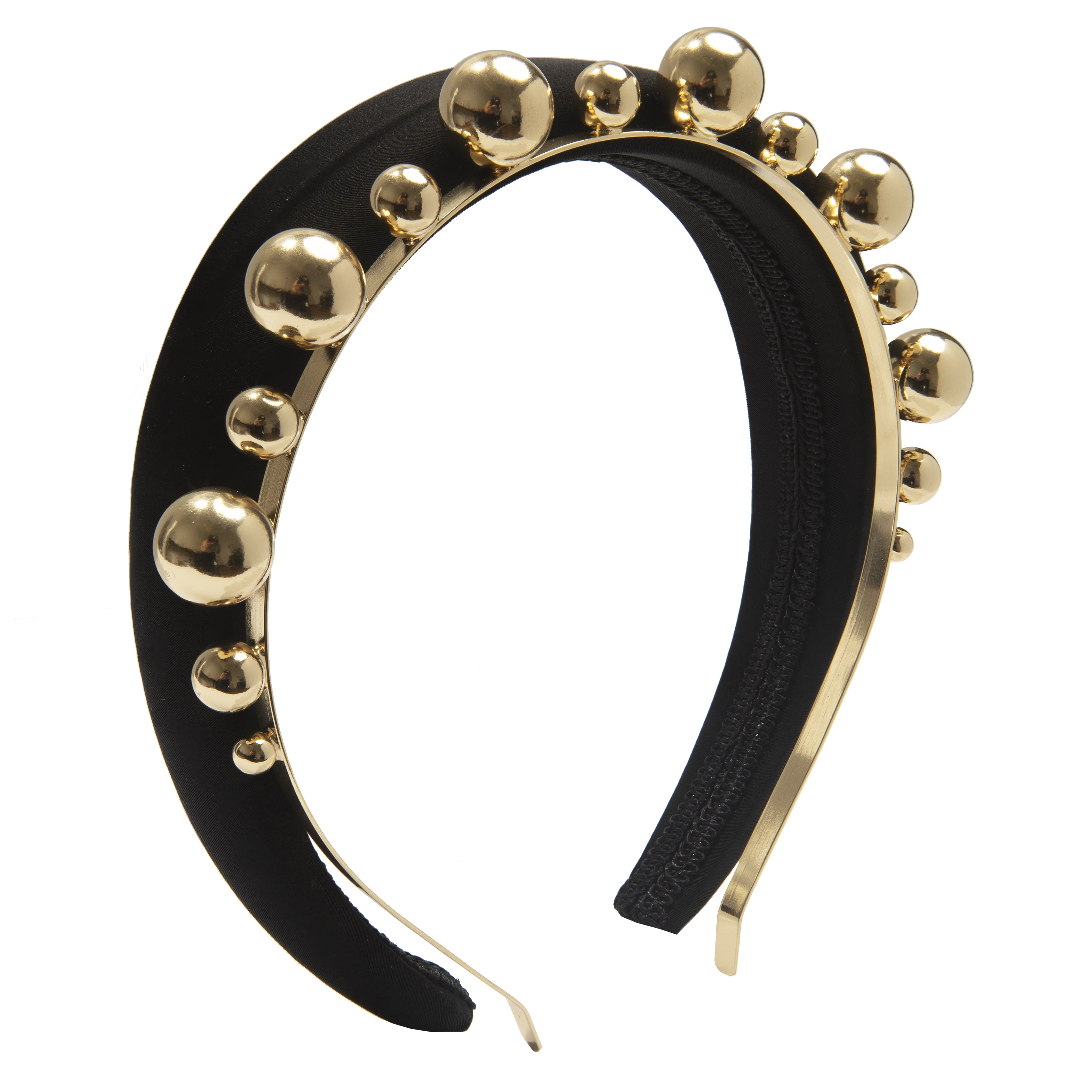 Black and Gold Studded Headband Disney Parks Black Jeweled Studded Gold Minnie Mouse Ears  main image 3