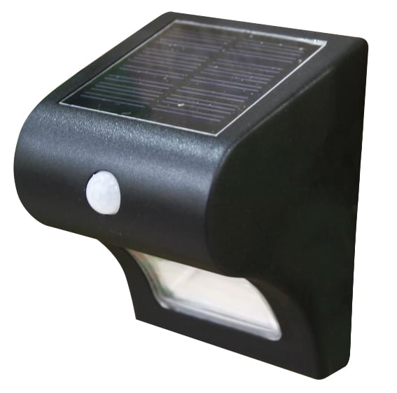 Black Solar Powered Motion Sensor LED Post Cap Lights, Set of 2