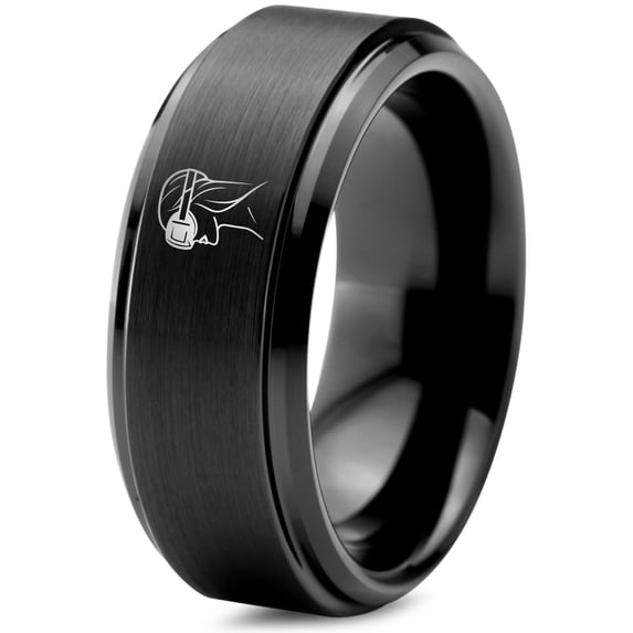 Set of 2 Black Valentines Tungsten Ring Gamer 21st Birthday Luxury Gifts for Him Boyfriend Unique