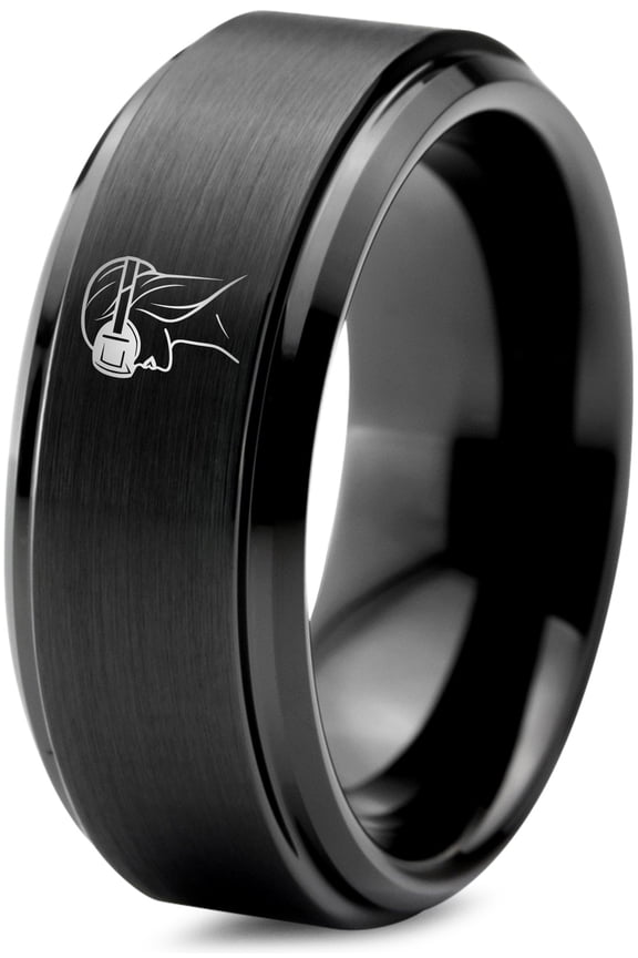 Set of 2 Black Valentines Tungsten Ring Gamer 21st Birthday Luxury Gifts for Him Boyfriend Unique