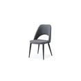 thumbnail image 1 of Set of 2 Blue Faux Leather Metal Dining Chairs, 1 of 3