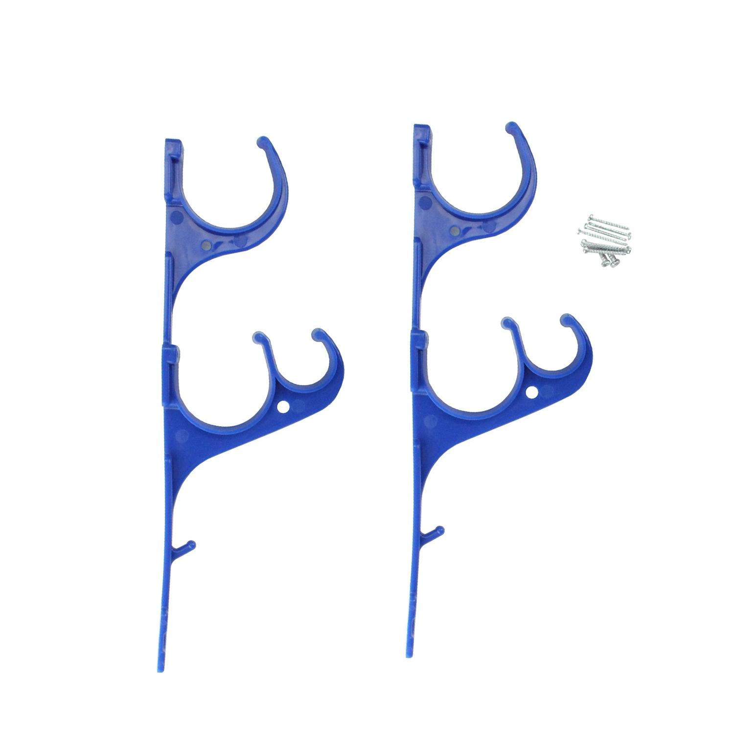 Set of 2 Blue Pole and Vacuum Hose Swimming Pool Accessory Hangers 12.75"