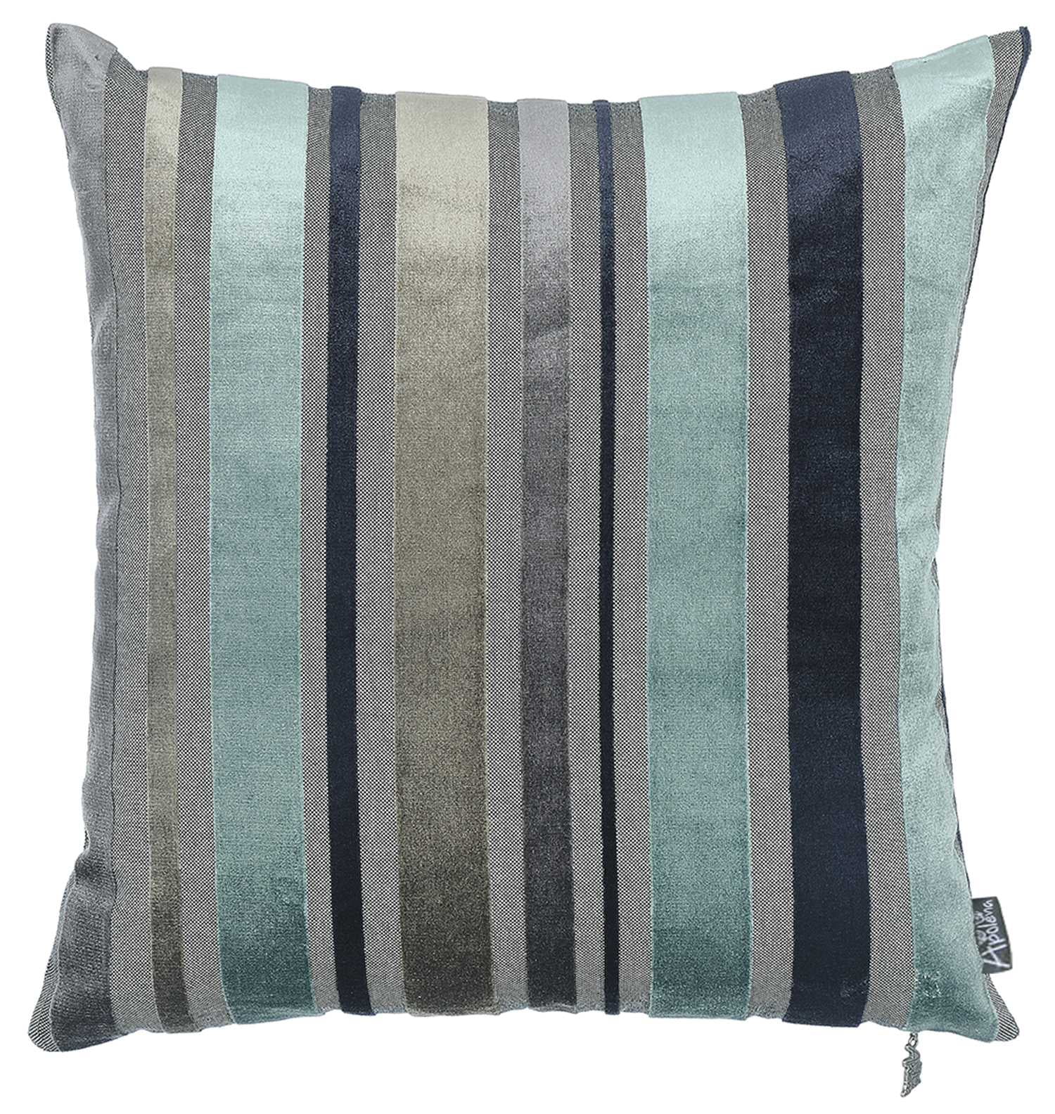 Luxurious Blue Variegated Stripe Polyester Pillow Cover Set