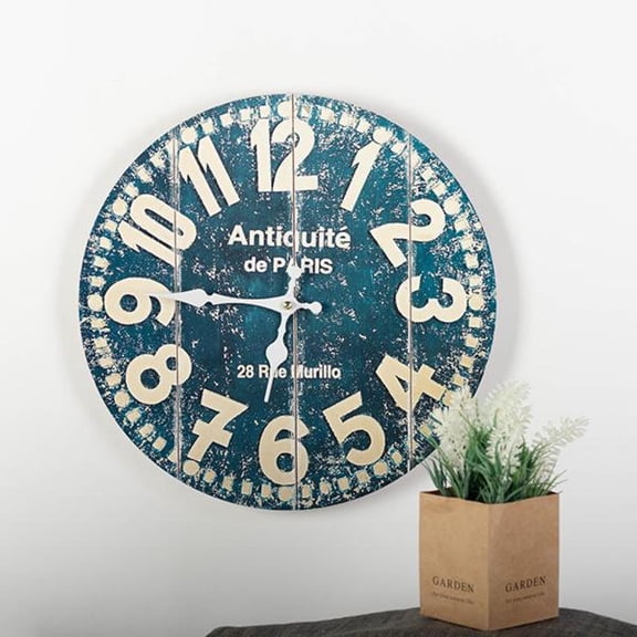 Set of 2 Blues And Whites Antiquite De Paris Wall Clock