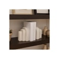 thumbnail image 1 of Marble Layered Arch Bookends for Shelves - Modern Bookshelf Decor, Book Accessories, or Home Accent - Cute Book Ends for Office Desk Decor, Home Library, or Bedroom Decoration - Set of 2, 6", White, 1 of 13