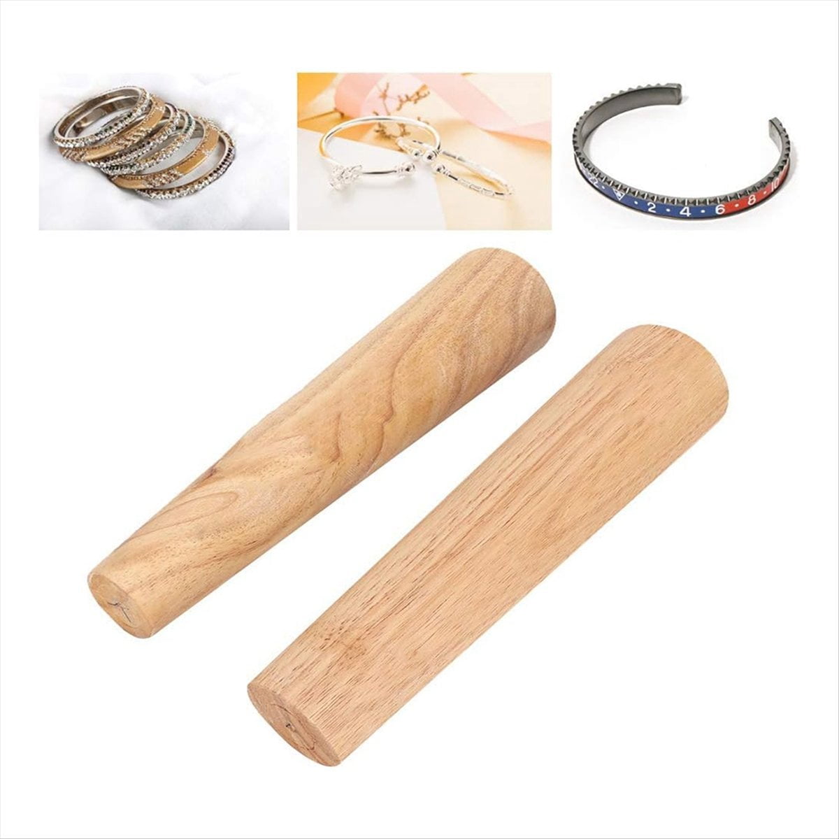 Set of 2 Bracelet Mandrel, Oval Shape Wooden Bracelet Bender, Bracelet Making Stick, Jewelry Making Tools