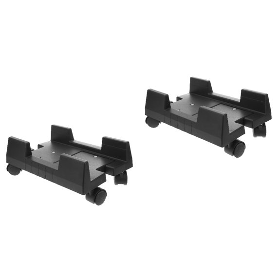 Set of 2 Bracket Computer Wheels Desktop Stand Castor Black - Walmart.com