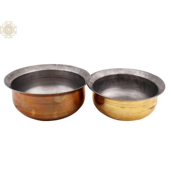 Set of 2 Brass Traditional Cookware (Patila)