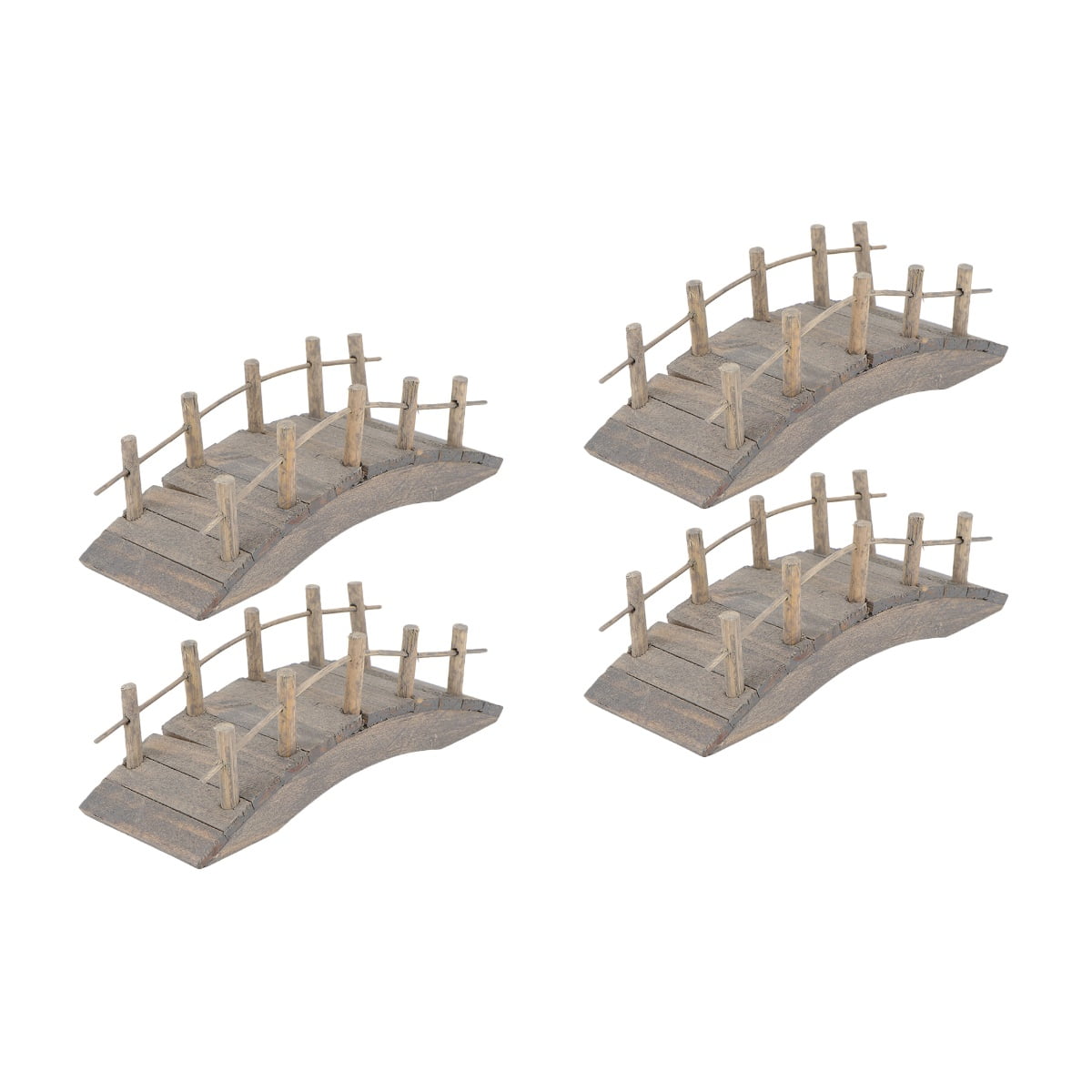 Set of 2 Bridge for Garden Pond Mini Wooden Arch Micro Scene - Walmart.com