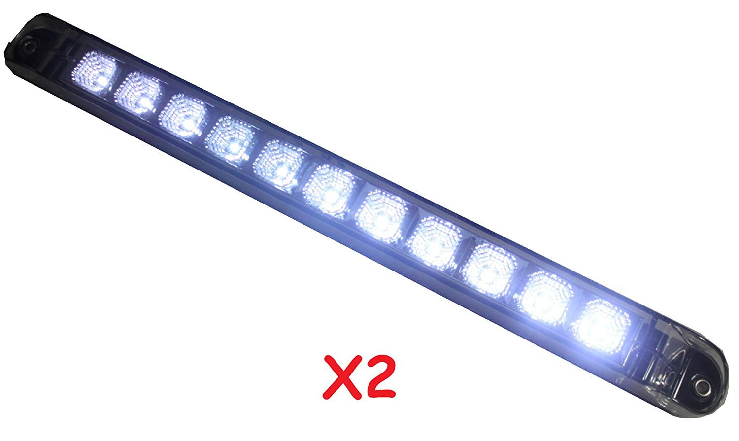 Set of 2 Bright 17" Clear White Back-up / Reverse / Fog LIGHT BAR with Chrome Reflector