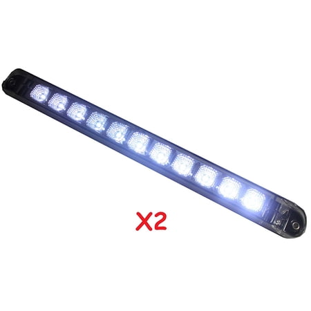 Set of 2 Bright 17" Clear White Back-up / Reverse / Fog LIGHT BAR with Chrome Reflector