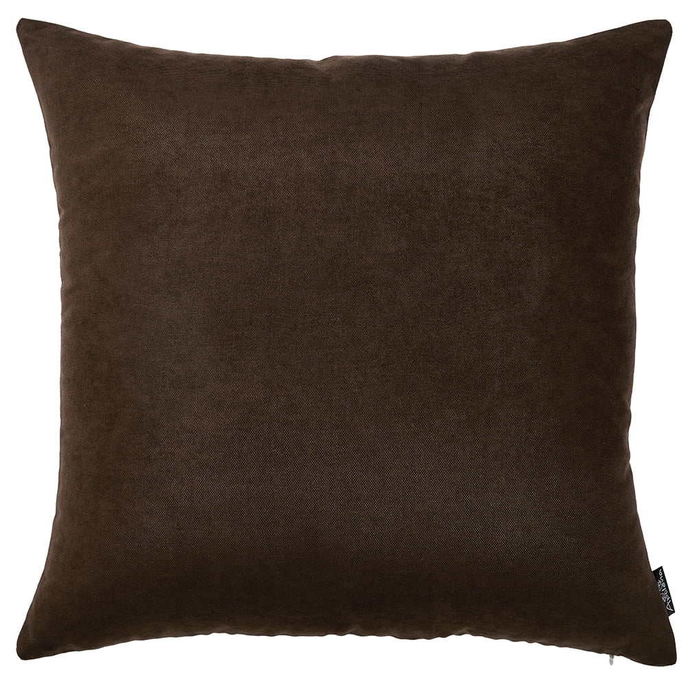 Chocolate Brown Brushed Twill Throw Pillow Covers, Set of 2