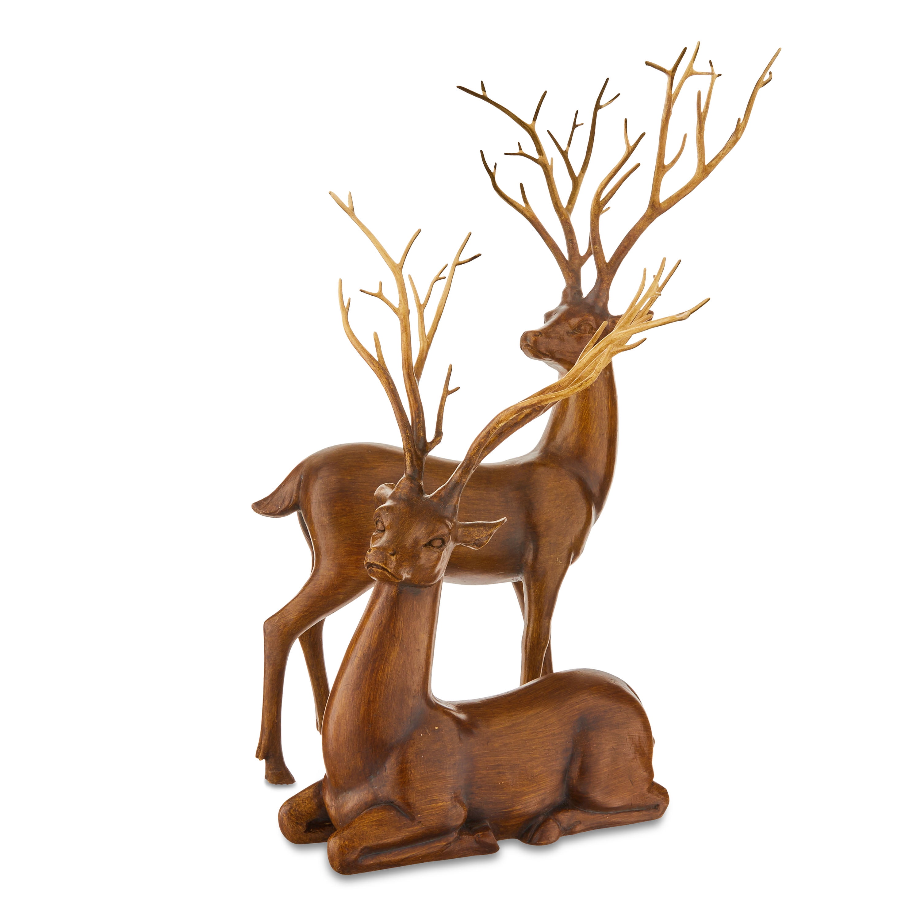 Set of 2 Brown Deer Tabletop Decoration, 17.75 in, by Holiday Time