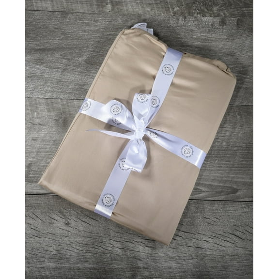 Delilah Home 100% Organic Cotton Bed Sheets, Beige, Queen Pillow