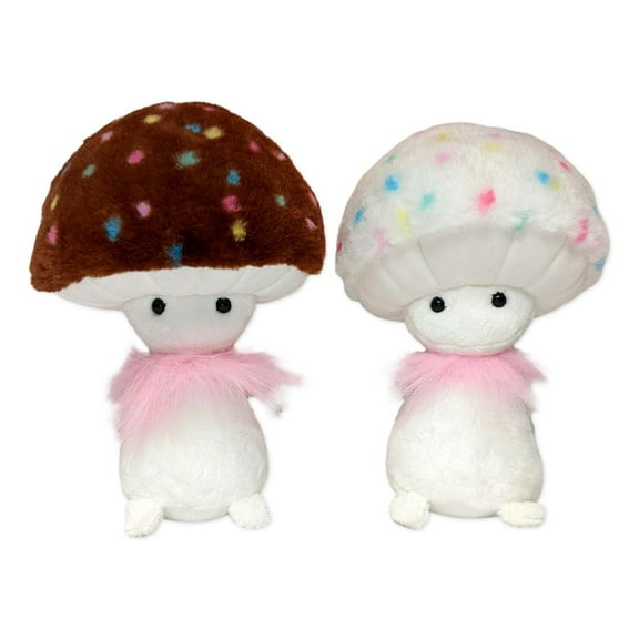 Set of 2 CHOCOLATE & VANILLA CUPCAKE FUNGI FRIENDS 9" Mushroom Plush by Aurora