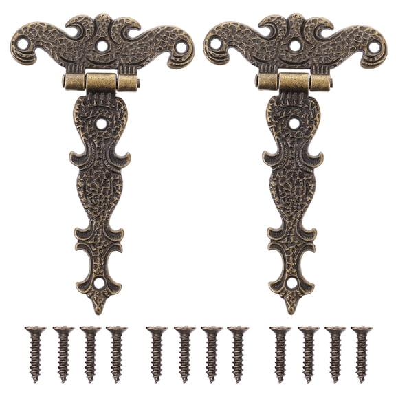 Set of 2 Vintage Style Cabinet Hinges for Chest Doors, Hardware Accessories for Furniture Repair and Restoration