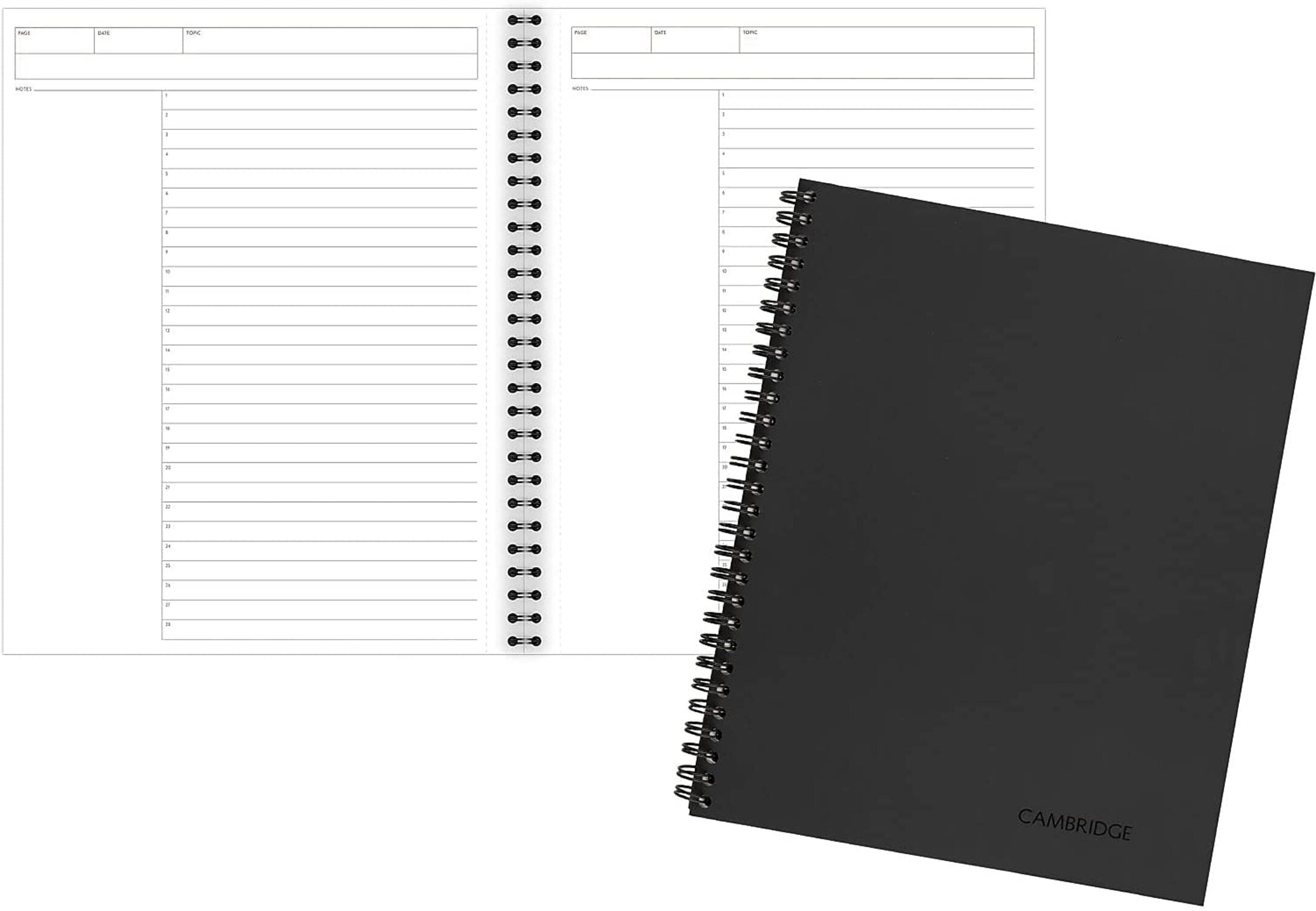 Set of 2 Cambridge Limited Action Planner Business Notebook, 11” x 8 1/4”, 80 Sheets, Black (0634201)