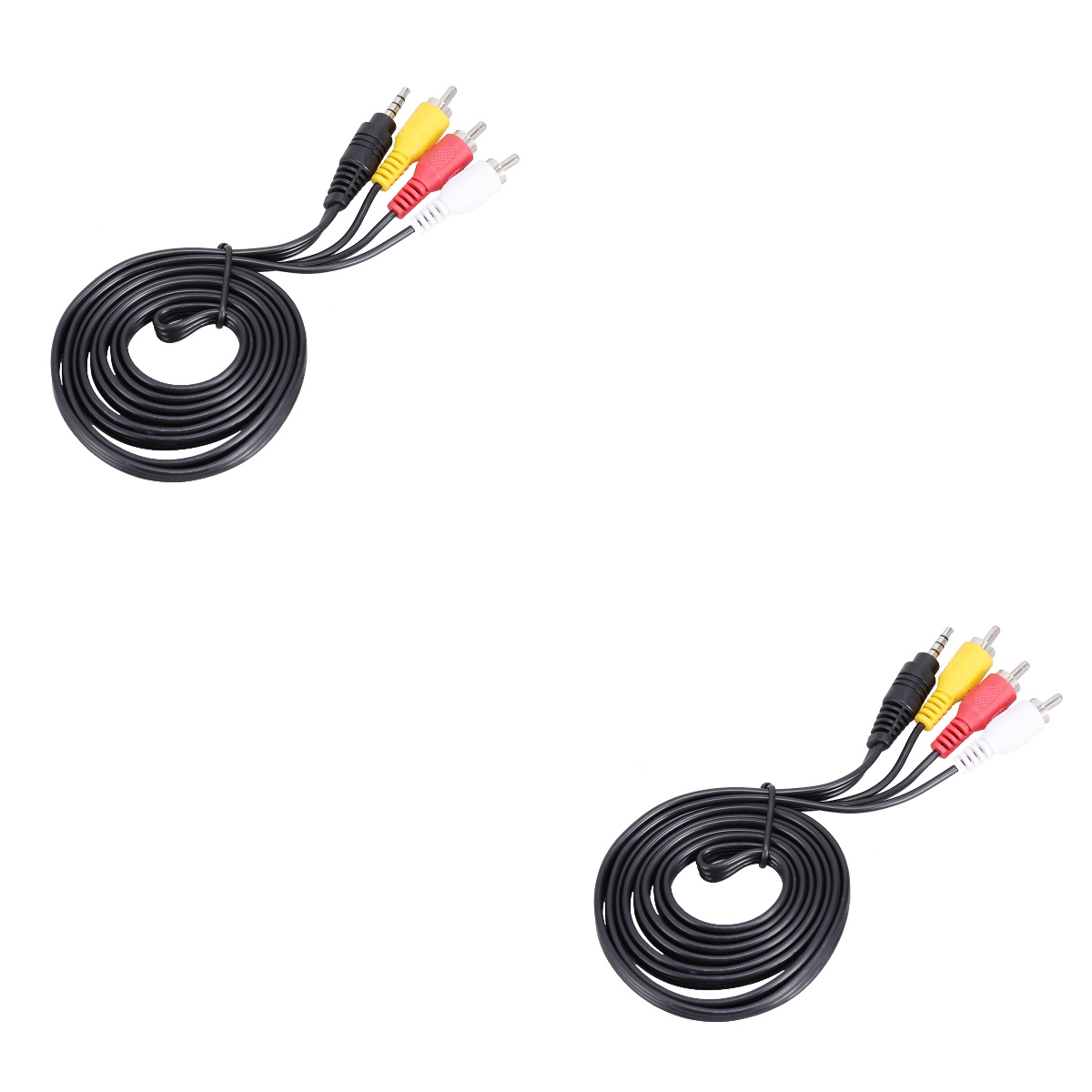 Set of 2 Camcorder Adapter Cable Stereo to 3RCA Audio Video Camera