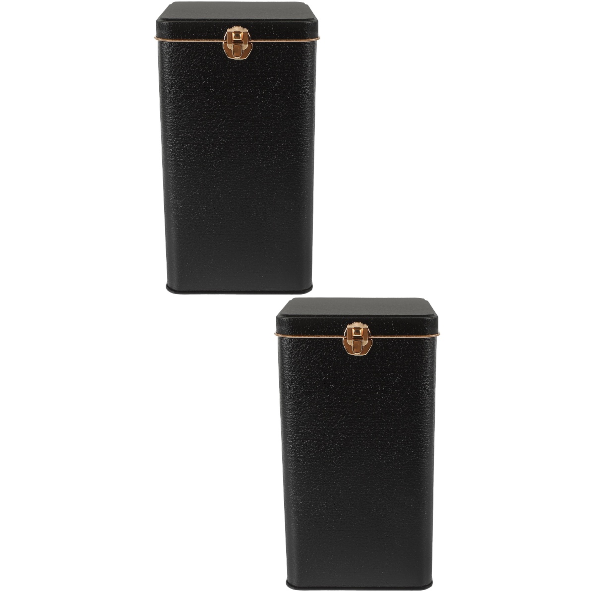 Set of 2 Candy Jar Kitchen Canisters Tea Leaf Cereal Tin Tinplate