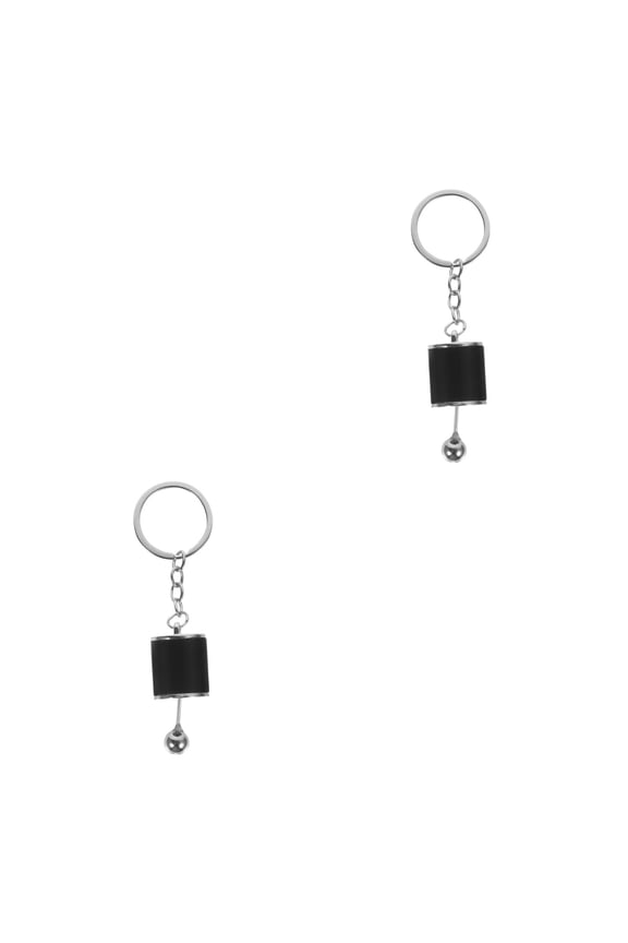 Set of 2 Carabiner Keychain Shift Lever Key Ring Man 11.00X2.50X2.00CM Black