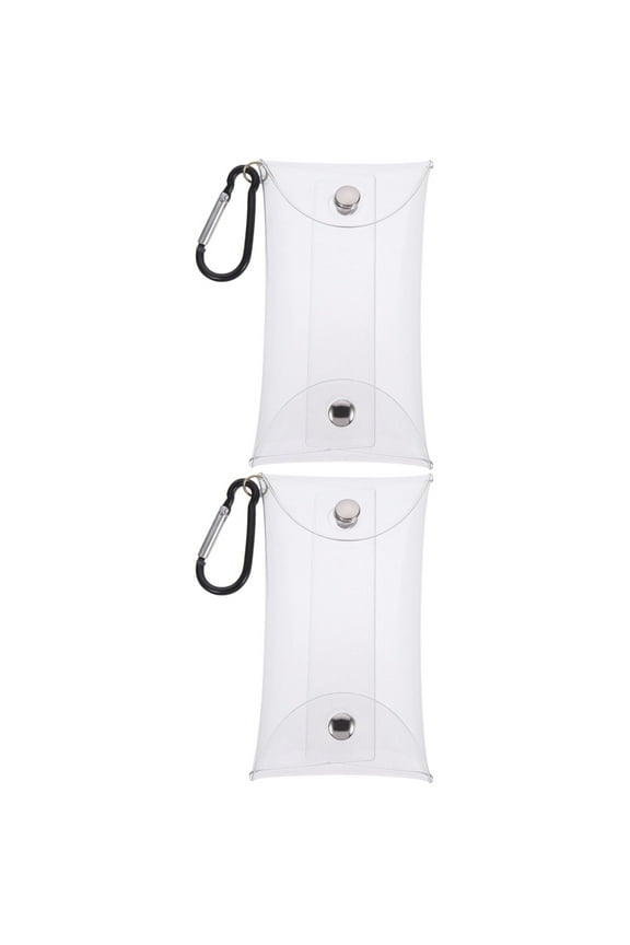 Set of 2 Card Holder Purse Transparent Coin Travel Miss