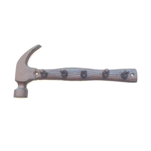 Set of 2 Cast Iron Hammer Wall Hook