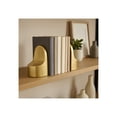 thumbnail image 1 of Polished Ceramic Bookends for Bookshelf Styling - Elegant Artful Book Accent for Library Accessories - Decorative Display for Home Office and Desk Decor - Set of 2, 6", Gold & Metallic, 1 of 14