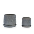 thumbnail image 1 of Set of 2 Ceramic Flowerpot, 7" Modern Planter for Patio, Garden, Windowsill - Grey, 1 of 13