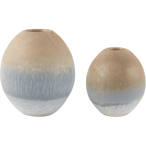Aria Home Set of 2 Ceramic Oval Vases Coastal Dcor Vases Valentine & Birthday Gift, OMBRE