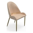 thumbnail image 1 of Set of 2 Champagne Color Faux Leather Dining Chair with Matte Gold Frame, 1 of 6