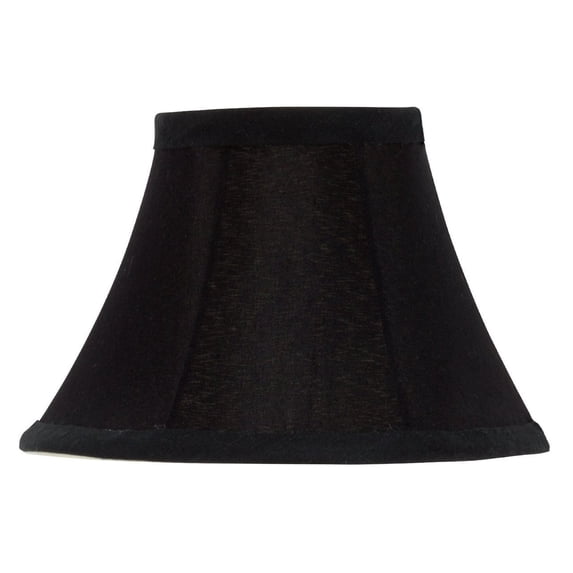 Set of 2 Chandelier Lamp Shades 6 inch Black Silk with Gold Lining