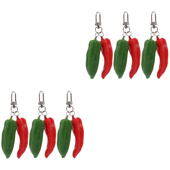 Set of 2 Chili Cook off Decorations Keychain Handbag Pepper Design Bridegroom