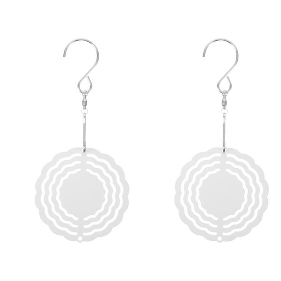 Set of 2 Heat Transfer Printed Chimes 76x76x1mm with Hooks Included for Easy Installation