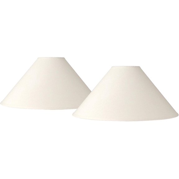 Set of 2 Chimney Lamp Shades White Large 6" Top x 23" Bottom x 13.5" Slant x 10.5" High Spider with Replacement Harp and Finial Fitting -
