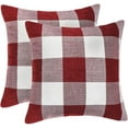 thumbnail image 1 of Set of 2 Christmas Buffalo Check Plaid Throw Pillow Covers Cushion Case Polyester for Farmhouse Home Decor Red and Black, 18 x 18 Inches, 1 of 6