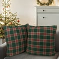 Set of 2 Christmas Plaid Throw Pillow Covers, 18 x 18 inches