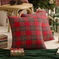 thumbnail image 1 of Set of 2 Christmas Scottish Tartan Plaid Throw Pillow Covers Cushion Case for Farmhouse Home Decor, 18 x 18 Inches, 1 of 3