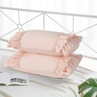 Set of 2 Classic Ruffle Pillow Shams Farmhouse Vintage Victorian Pillowcases
