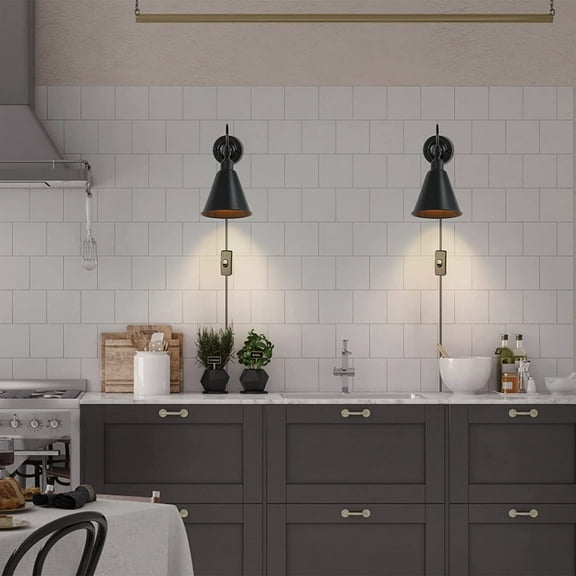 Set of 2 Classical Vintage Swing Arm Wall Lamp with Gooseneck Light Pole