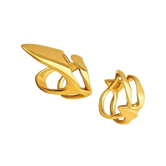 Set of 2 Claw Shape Nail Rings Unique Finger Rings Alloy Texture Finger Jewelry