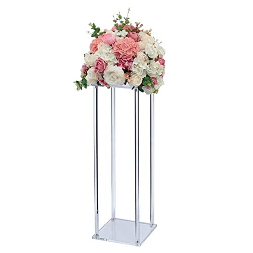 Set of 2 Clear Acrylic Frame, 32'' x 9'' Display Flower Stand Risers ...