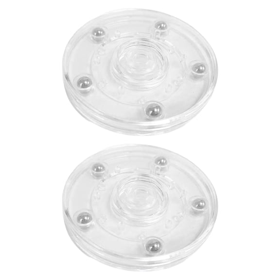 Set of 2 Clear Plastic Rotating Display Stand Multipurpose Turntable Home Kitchens Counter Space Optimization Organizers