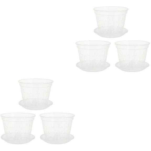 Set of 2 Clear Pots Flowerpot Rectangular Large Plant