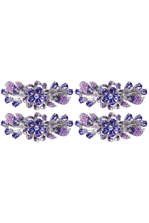 Set of 2 Rhinestone Hair Clips Hairpin Back Holders for Women Girls 8.5X3.5CM Stylish Hair Accessories