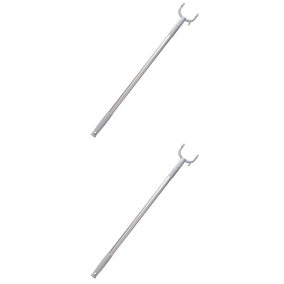 Set of 2 Closet Pole for High Spaces Y Shape Clothes Retractable Rail Ceiling